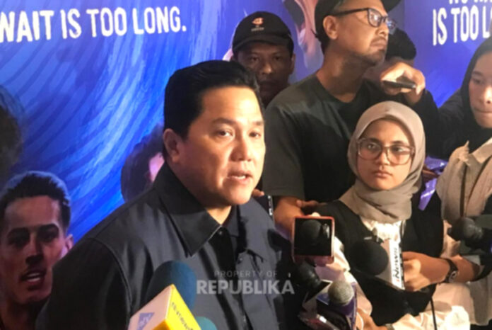 Erick Thohir saat peluncuran film dokumenter The Longest Wait di Grand Indonesia, Jakarta.